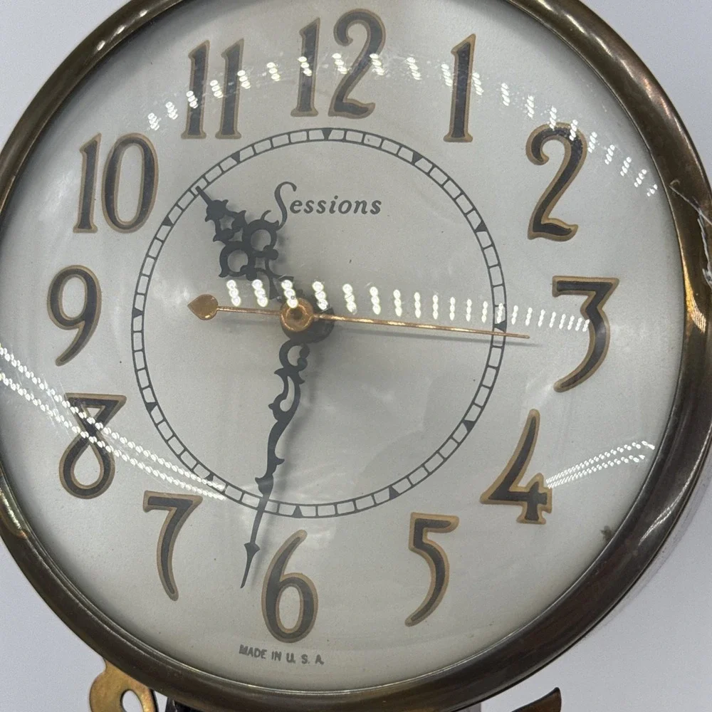 Sessions Banjo Clock Quartz Mt. Vernon Model 2W Vintage 40s Restored Works
